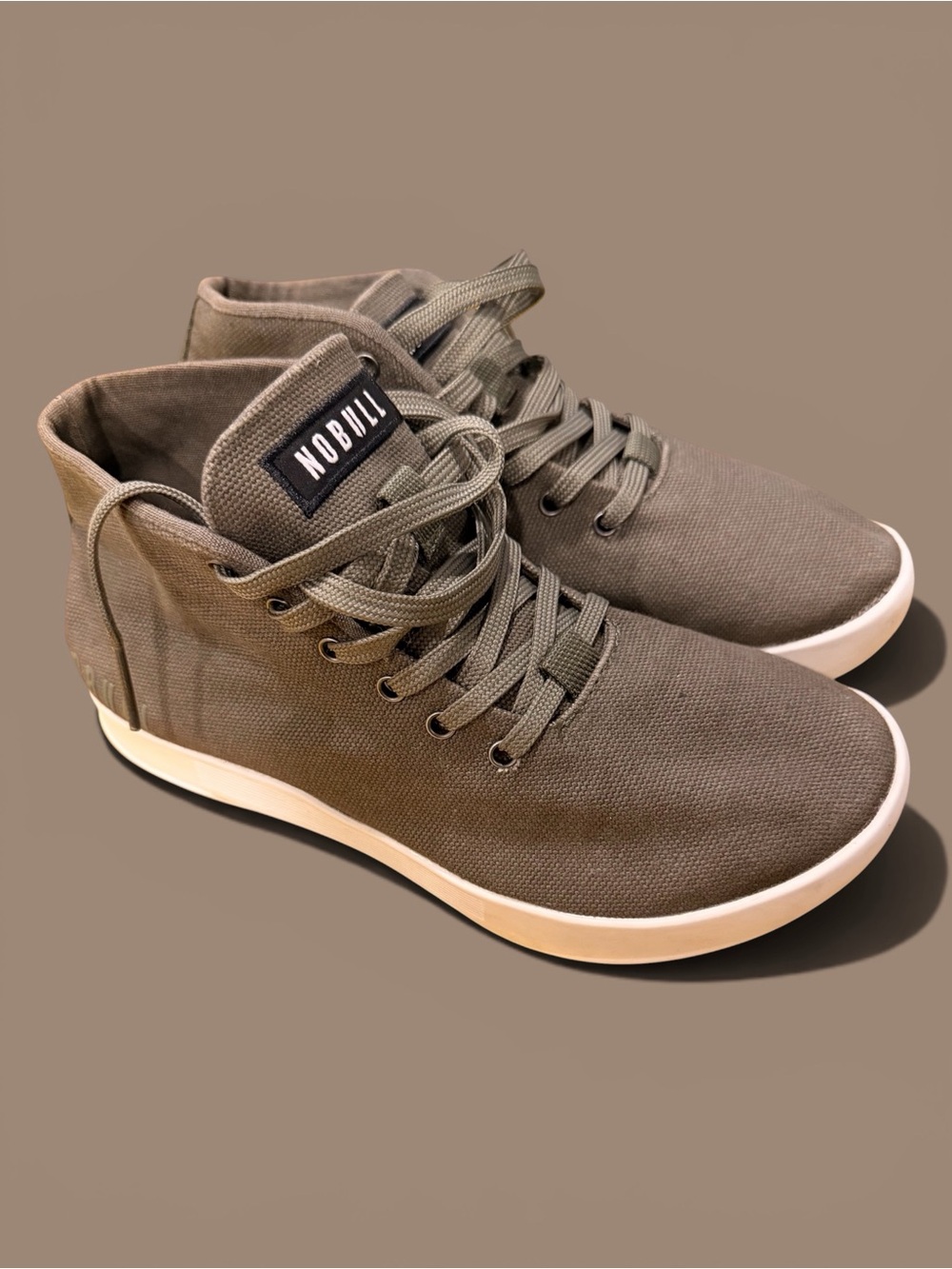 NOBULL Olive Green Canvas Mid-Top Sneakers Size 8